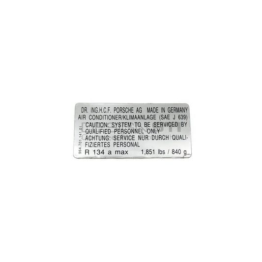 Genuine Porsche Air Conditioner Sticker Porsche 964 (Usa) | ML Performance UK Car Parts