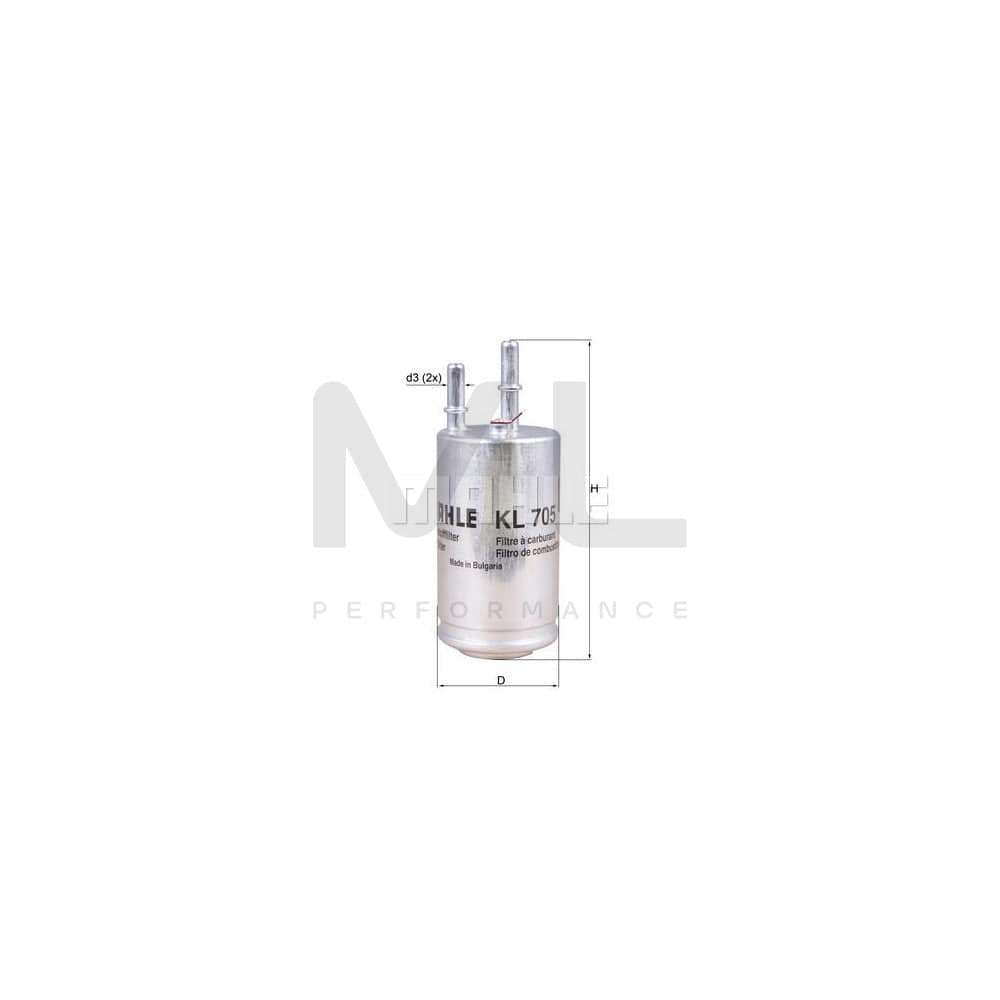 MAHLE ORIGINAL KL 705 Fuel filter In-Line Filter | ML Performance Car Parts