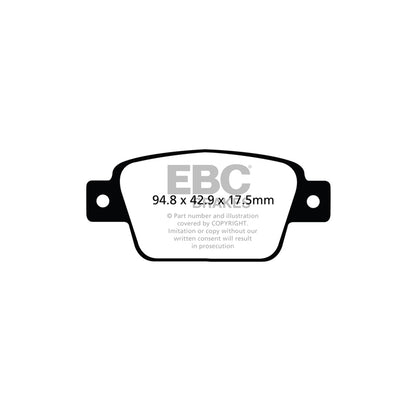 EBC PD06KR021 Alfa Romeo MiTo Greenstuff Rear Brake Pad & USR Disc Kit - Bosch Caliper 2 | ML Performance UK Car Parts