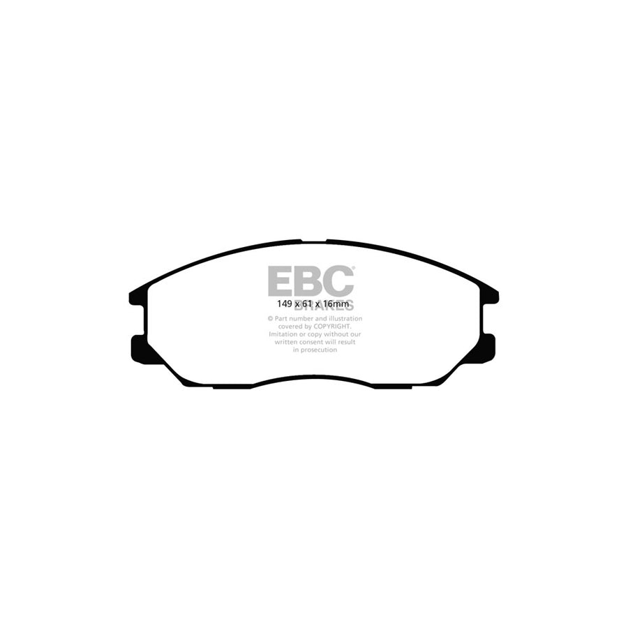 EBC DP21725 Hyundai Ssangyong Greenstuff Front Brake Pads (Inc. Terracan, Rodius, Turismo) 2 | ML Performance UK Car Parts
