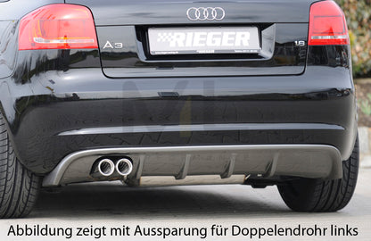 Rieger 00099189 Audi 8P A3 Rear Diffuser 1 | ML Performance UK Car Parts