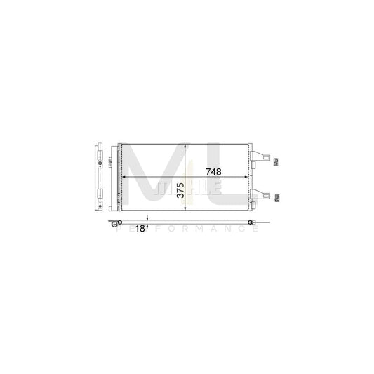 MAHLE ORIGINAL AC 363 000S Air conditioning condenser with dryer, for vehicles with front and rear air conditioning | ML Performance Car Parts