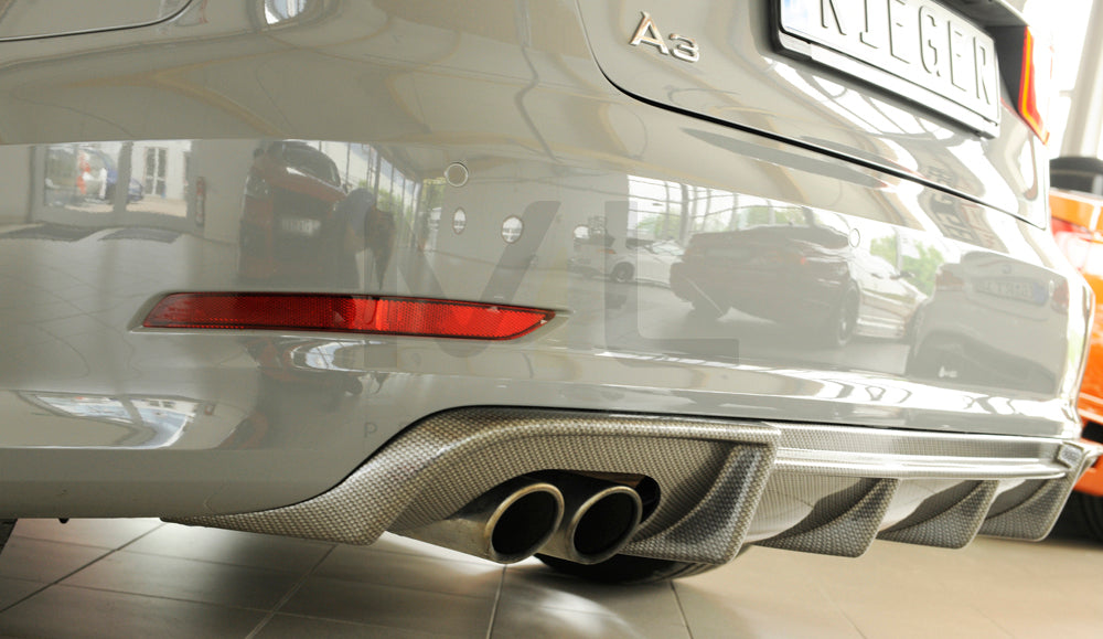 Rieger 00099367 Audi 8V A3 Rear Diffuser 10 | ML Performance UK Car Parts