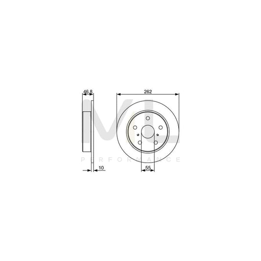 BOSCH 0 986 479 V55 Brake Disc Solid, Oiled | ML Performance Car Parts