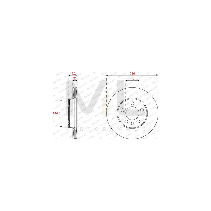 FERODO DDF2663C Brake Disc Vented, Coated | ML Performance Car Parts