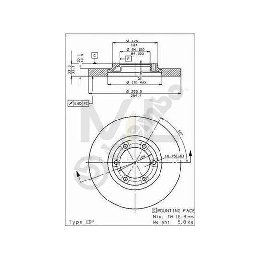 BREMBO 08.4887.10 Brake Disc Solid | ML Performance Car Parts