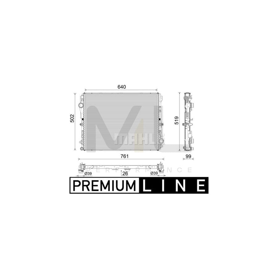 MAHLE ORIGINAL CR 2604 000P Engine radiator Brazed cooling fins, Aluminium | ML Performance Car Parts