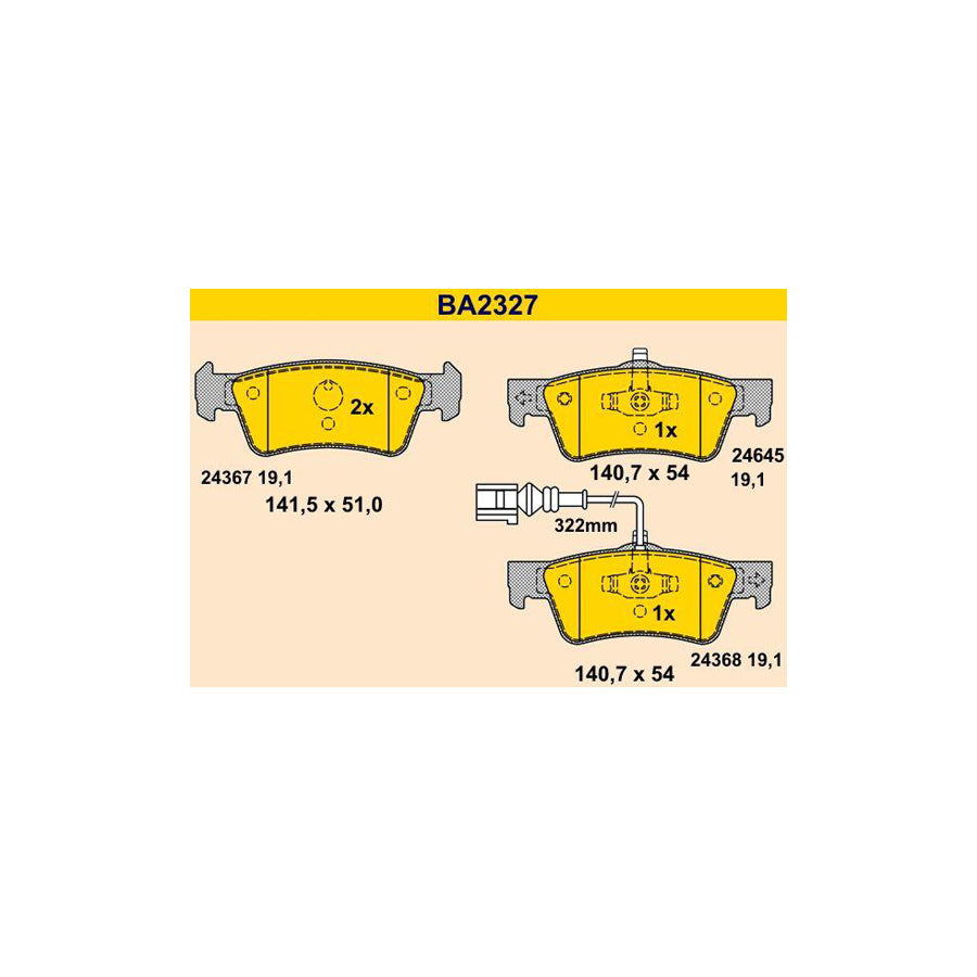 Barum BA2327 Brake Pad Set