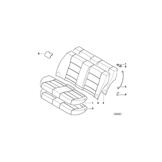 Genuine BMW 52207045659 E46 Cover Backrest Cloth ANTHRAZIT (Inc. 325i, 330d & 325xi) | ML Performance UK Car Parts