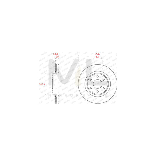FERODO DDF2742C Brake Disc for NISSAN NP300 Navara Pickup (D23) Vented | ML Performance Car Parts