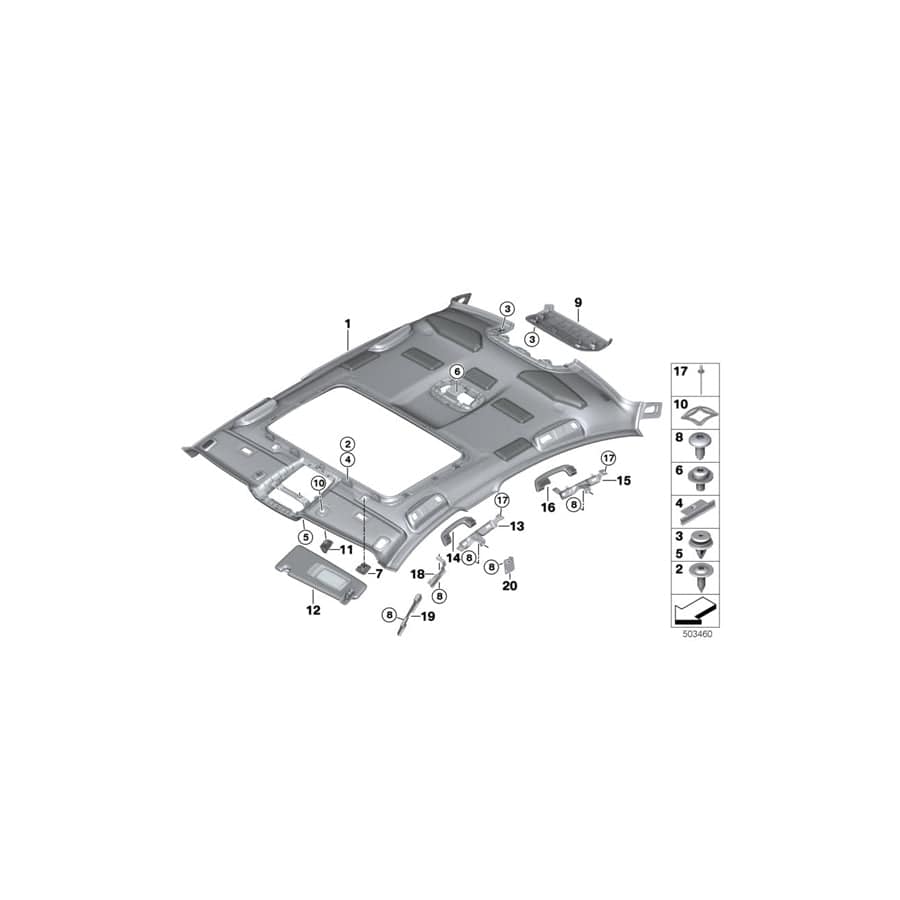 Genuine BMW 51448068468 F90 G30 Cover, Brake Light, Alcantara ANTHRAZIT (Inc. M5, 540i & 520d ed) | ML Performance UK Car Parts