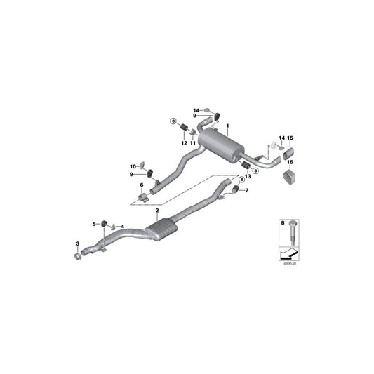 Genuine BMW 18308631955 G30 G31 G32 Tailpipe Tip, Black Chrome D=80mm (Inc. 530eX, 520i & 620d) | ML Performance UK Car Parts