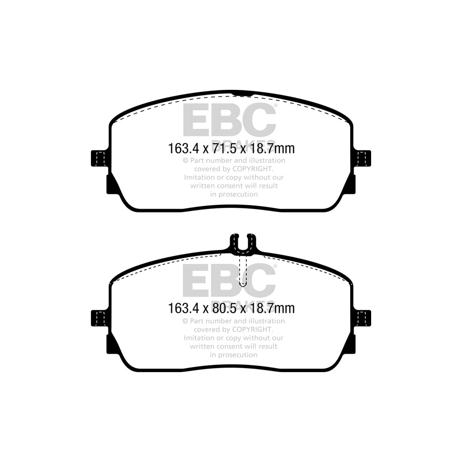 EBC DPX2390 Mercedes-Benz W177 X247 W/C167 Ultimax Front Brake Pads - CBI/TRW Caliper 2 | ML Performance UK Car Parts