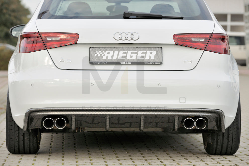 Rieger 00099143 Audi 8V A3 Rear Diffuser 4 | ML Performance UK Car Parts