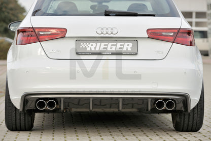 Rieger 00099143 Audi 8V A3 Rear Diffuser 4 | ML Performance UK Car Parts
