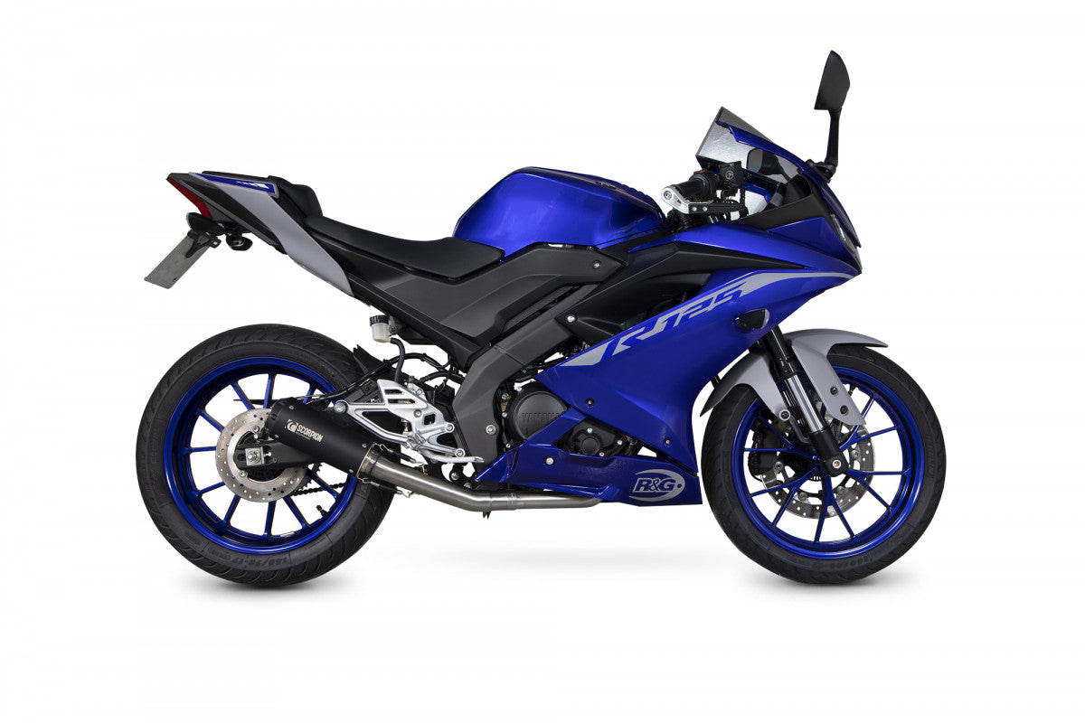 Scorpion PYA115SYSBCER Yamaha YZF-R125 Red Power Full System - Black Ceramic Coated Sleeve | ML Performance UK UK