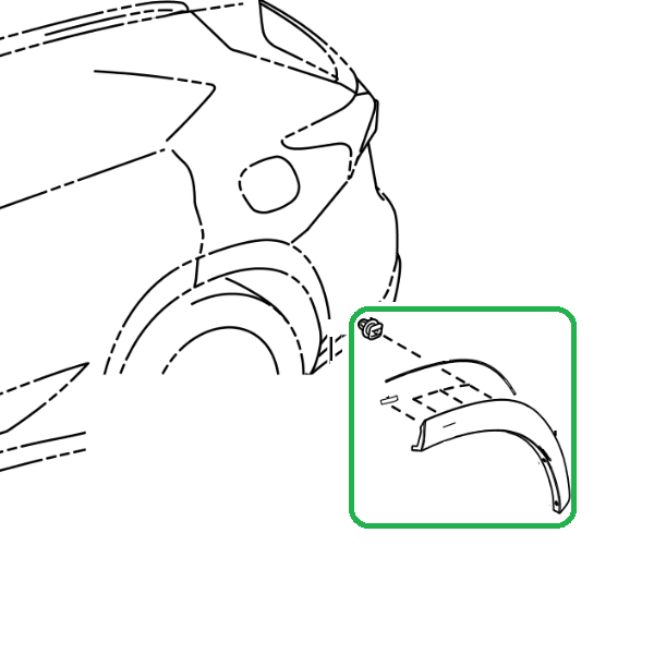 Genuine Lexus 75606-78010 NX N/S/R Quarter Panel Arch Moulding