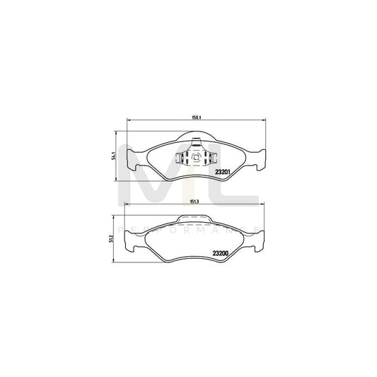Brembo P 24 054 Brake Pad Set Excl. Wear Warning Contact, With Piston Clip | ML Performance Car Parts