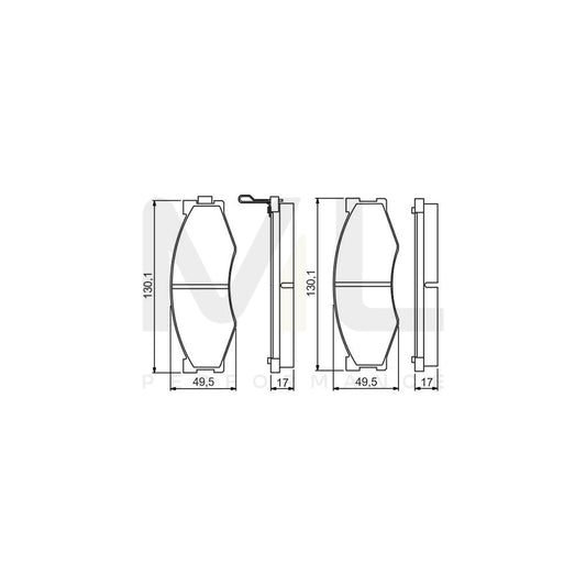 Bosch 0986495263 Brake Pad Set With Acoustic Wear Warning BP1567 | ML Performance Car Parts