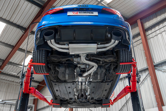 Scorpion SAU080CF Audi RS3 8V Resonated Cat/Gpf-Back System Without Valves | ML Performance UK UK
