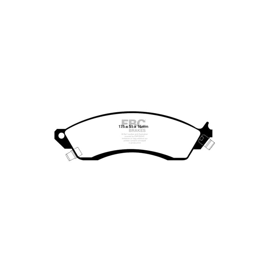 EBC PD03KF302 Chevrolet Corvette C4 Yellowstuff Front Brake Pad & Plain Disc Kit 2 | ML Performance UK Car Parts