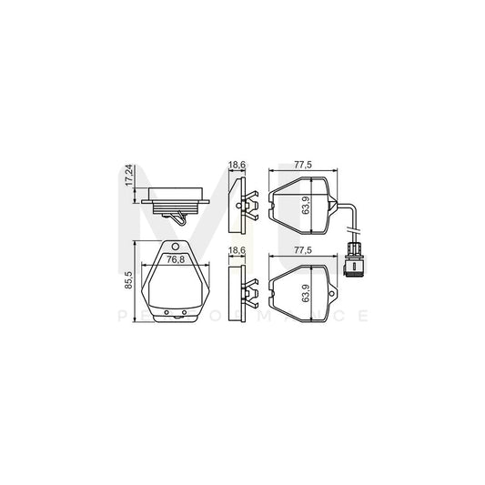 Bosch 0986494436 Brake Pad Set For Audi A8 D2 (4D2, 4D8) With Integrated Wear Sensor, With Anti-Squeak Plate, With Piston Clip BP1358 | ML Performance Car Parts