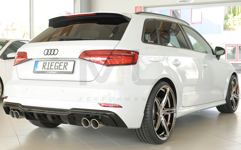 Rieger 00088182 Audi 8V A3 Rear Diffuser 3 | ML Performance UK Car Parts