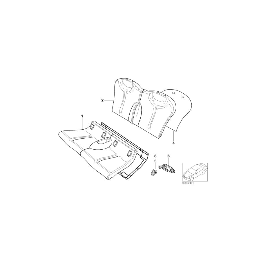 Genuine BMW 52207051311 R50 Cover Backrest Cloth Left S7PN,S7PV BLACK (Inc. One 1.6i, One 1.4i & One D) | ML Performance UK Car Parts