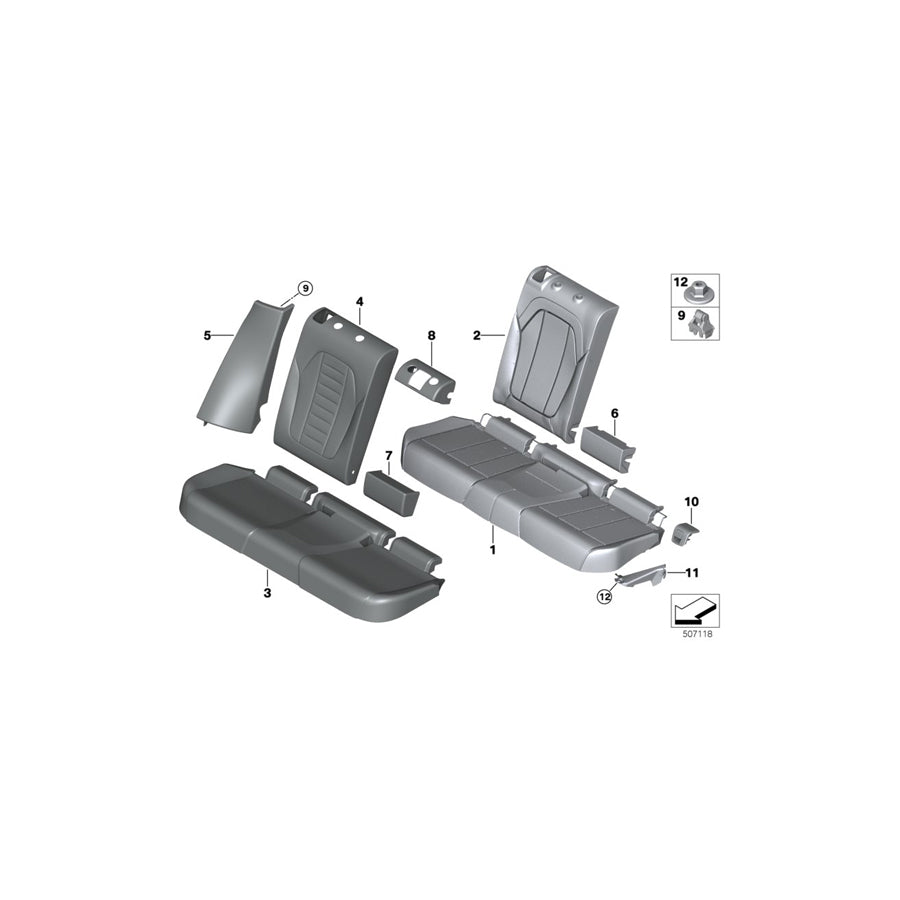 Genuine BMW 52208074531 Side Finisher, Leather, Left FIONAROT (Inc. X3 30i, X3 30iX & X3 20dX) | ML Performance UK