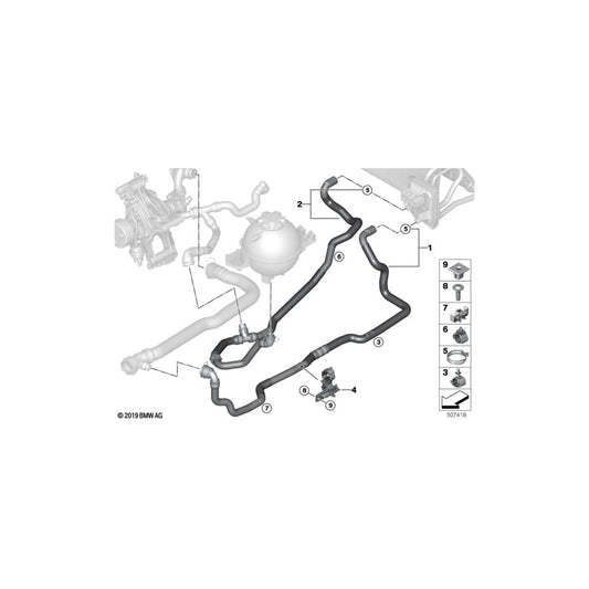 Genuine BMW 64216993464 G01 G02 Coolant Hose, Return (Inc. X3 18d, X3 M40iX & X4 M40iX) | ML Performance UK Car Parts