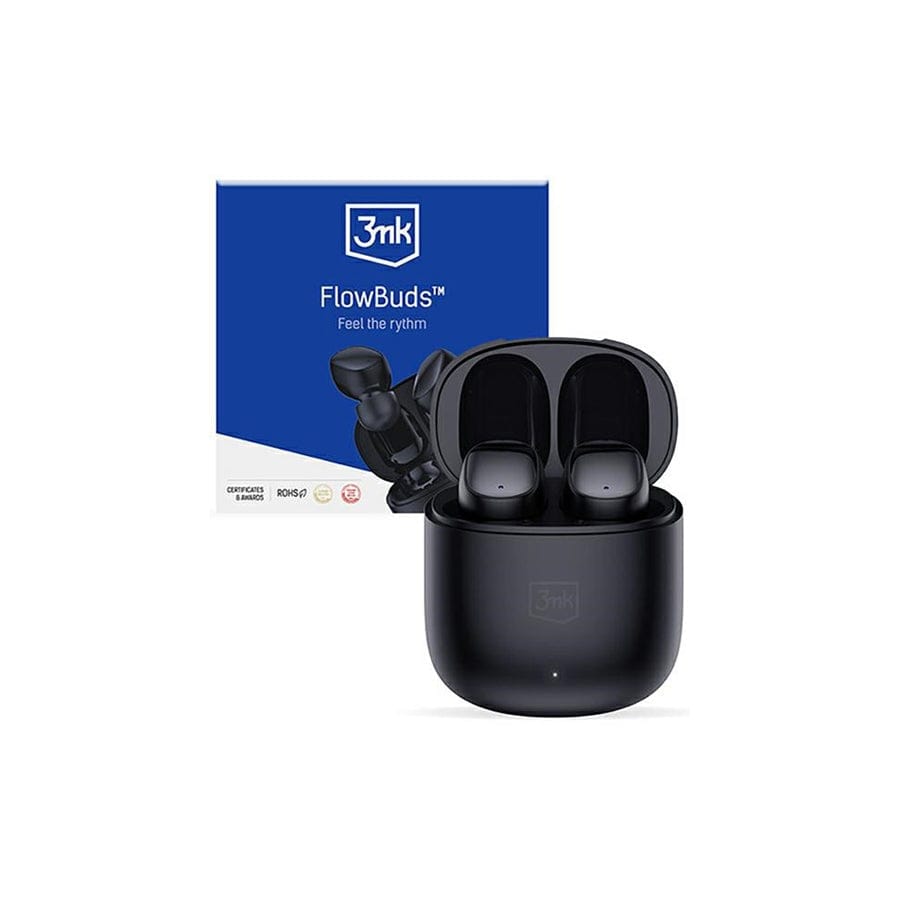 3MK Headphones Flowbuds Wireless Bluetooth Earbuds. Black