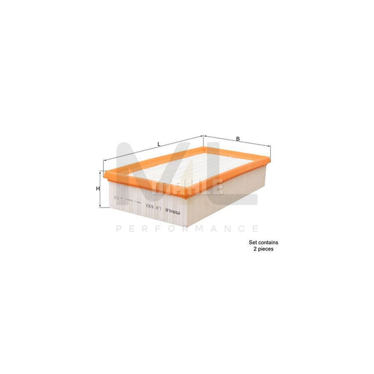 MAHLE ORIGINAL LX 693/S Air Filter for BMW 7 (E38) Filter Insert | ML Performance Car Parts