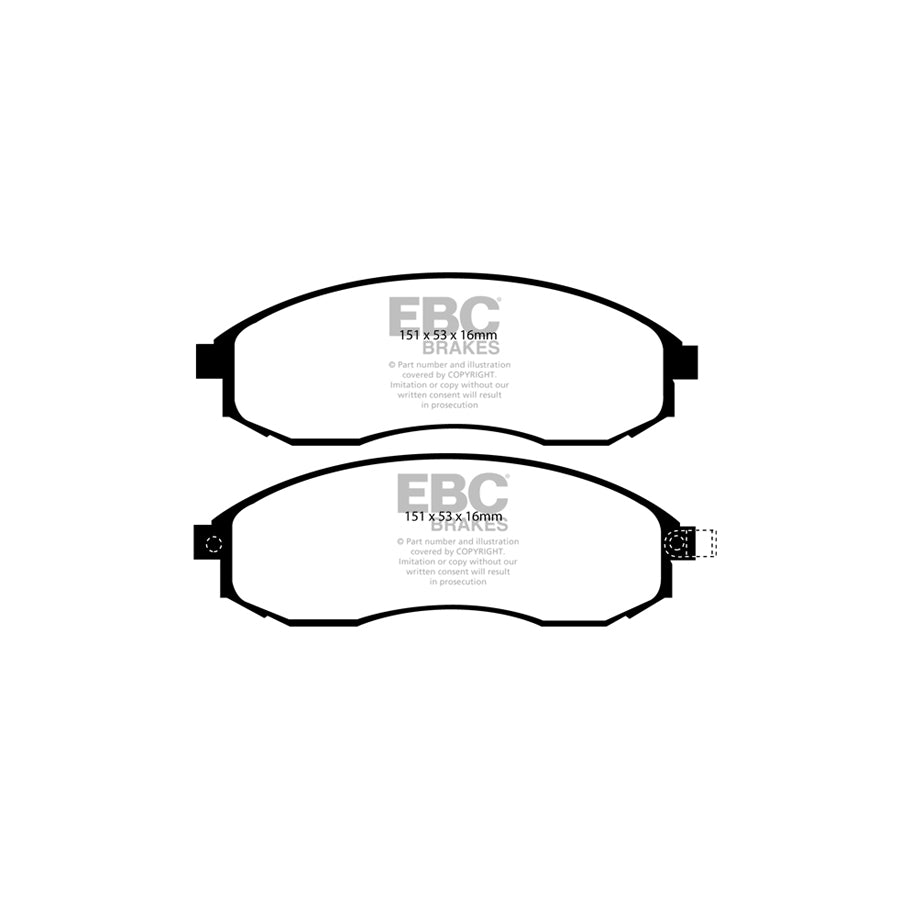 EBC DP61489 Mitsubishi L 200 96-06 Greenstuff Front Brake Pads 2 | ML Performance UK Car Parts