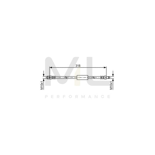BOSCH 1 987 481 618 Brake Hose 318mm, M10x1 | ML Performance Car Parts