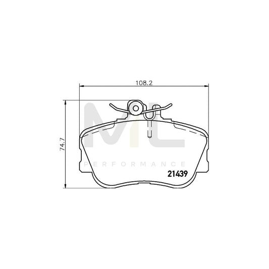 Hella 8DB 355 018-041 Brake Pad Set Suitable For Mercedes-Benz C-Class Prepared For Wear Indicator, With Brake Caliper Screws | ML Performance Car Parts