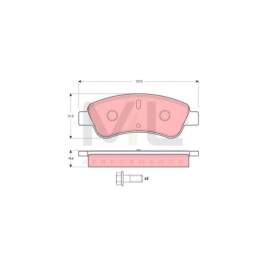 TRW Gdb1462 Brake Pad Set Not Prepared For Wear Indicator | ML Performance Car Parts
