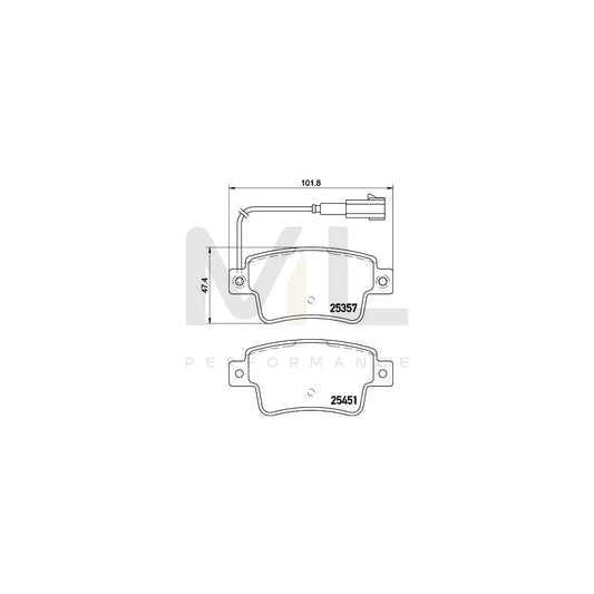 Hella 8DB 355 019-801 Brake Pad Set With Integrated Wear Warning Contact, With Accessories | ML Performance Car Parts