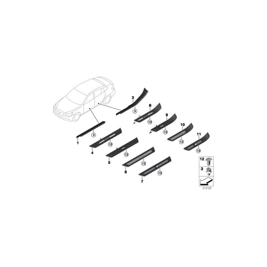 Genuine BMW 51477337016 F07 Cover, Door Sill, Lighted, Rear Right BMW (Inc. 550iX, 528i & 550i) | ML Performance UK Car Parts