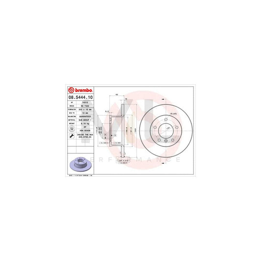 BREMBO 08.5444.10 Brake Disc Solid, with bolts/screws | ML Performance Car Parts