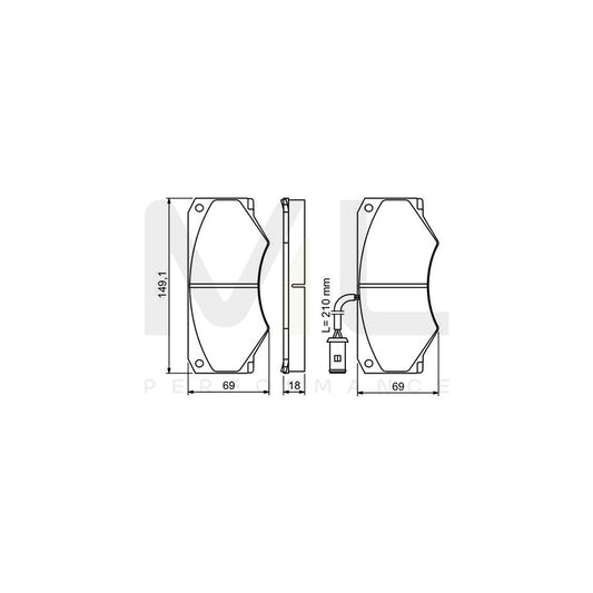 Bosch 0986494301 Brake Pad Set For Iveco Daily Incl. Wear Warning Contact, With Anti-Squeak Plate, With Mounting Manual BP1230 | ML Performance Car Parts