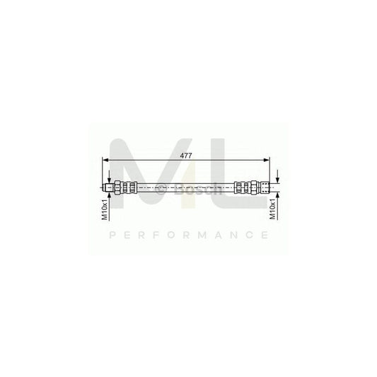 BOSCH 1 987 476 446 Brake Hose for VW Transporter T1 Minibus (22, 24, 25, 28) 477mm, M10 | ML Performance Car Parts