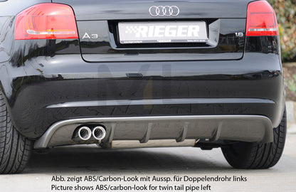 Rieger 00056767 Audi 8P A3 Rear Diffuser 3 | ML Performance UK Car Parts