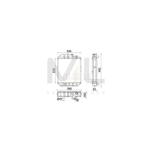 MAHLE ORIGINAL CR 2415 000P Engine radiator with frame, Brazed cooling fins, Aluminium | ML Performance Car Parts