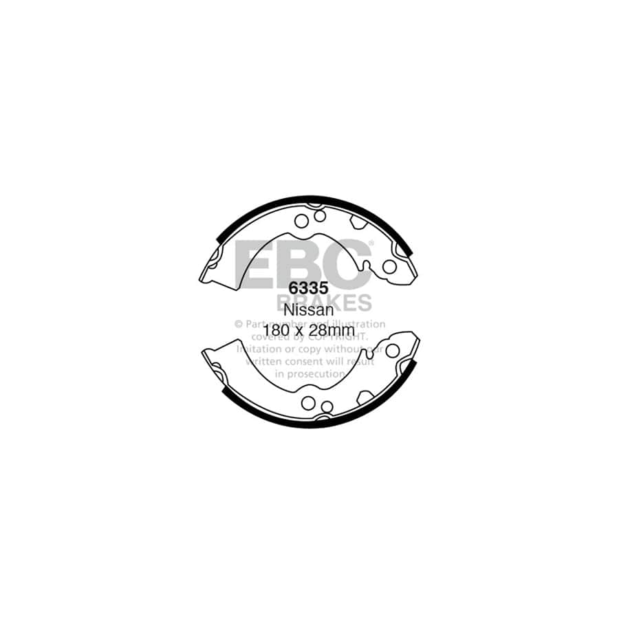 EBC 6335 Nissan Rear Brake Shoes (Inc. Figaro & Micra K10) 1 | ML Performance UK Car Parts
