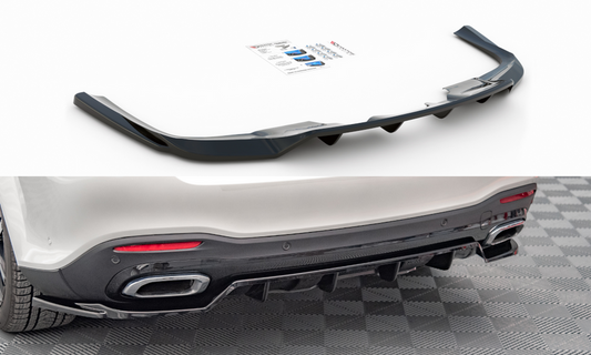 Maxton Design ME-GLS-167-AMGLINE-RD1T+RD2T Central Rear Splitter (with Vertical Bars) Mercedes Benz GLS-Class AMG-Line X167 | ML Performance UK Car Parts