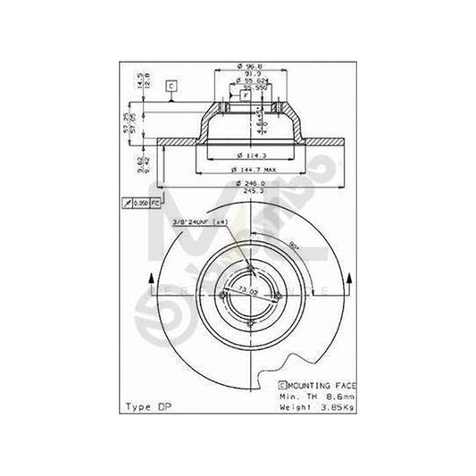 BREMBO 08.2632.10 Brake Disc Solid | ML Performance Car Parts