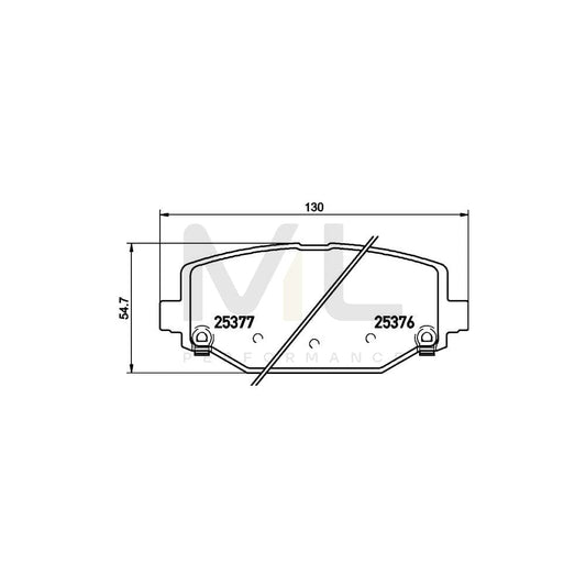 Hella 8DB 355 020-311 Brake Pad Set With Acoustic Wear Warning, With Accessories | ML Performance Car Parts