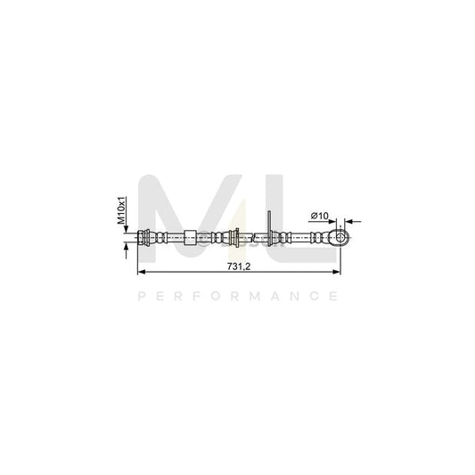 BOSCH 1 987 481 957 Brake Hose 720mm | ML Performance Car Parts