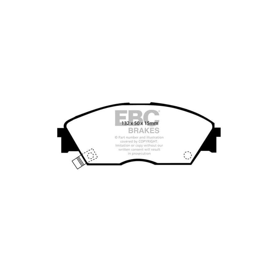 EBC PD01KF640 Honda Civic Greenstuff Front Brake Pad & Plain Disc Kit  - Akebono Caliper 2 | ML Performance UK Car Parts