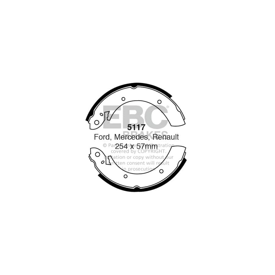 EBC 5117 Ford Hyundai Mercedes-Benz Renault Rear Brake Shoes 1 | ML Performance UK Car Parts